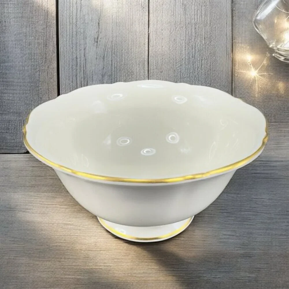 Pickard RICHMOND Footes‎ Ivory Porcelain Dish Bowl Gold Trim Kraft Medallion USA